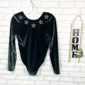 Victoria sport green velvet star bodysuit size small